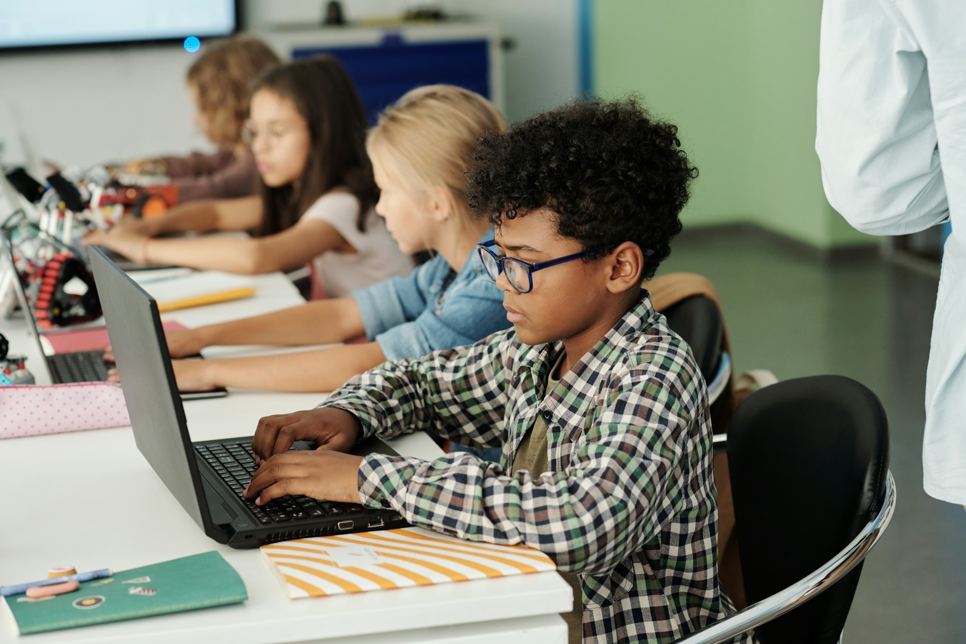 children taking a standardized test