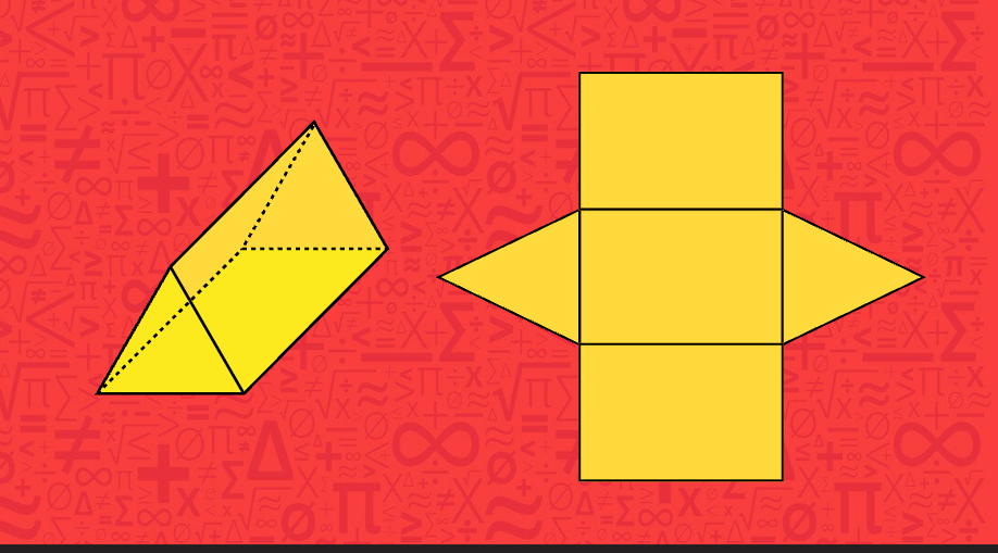 A triangular prism with 2 congruent triangle bases and 3 rectangular faces connecting them