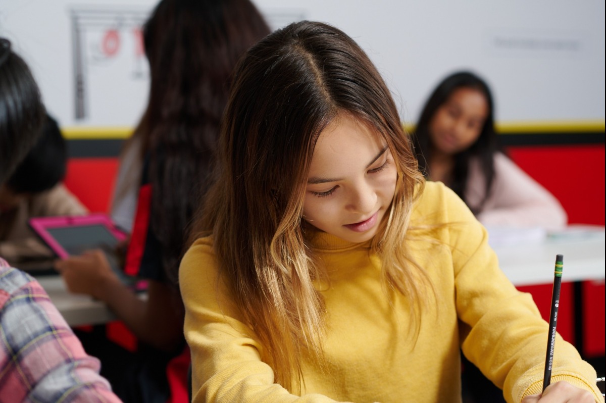 Student working on a problem at Mathnasium.
