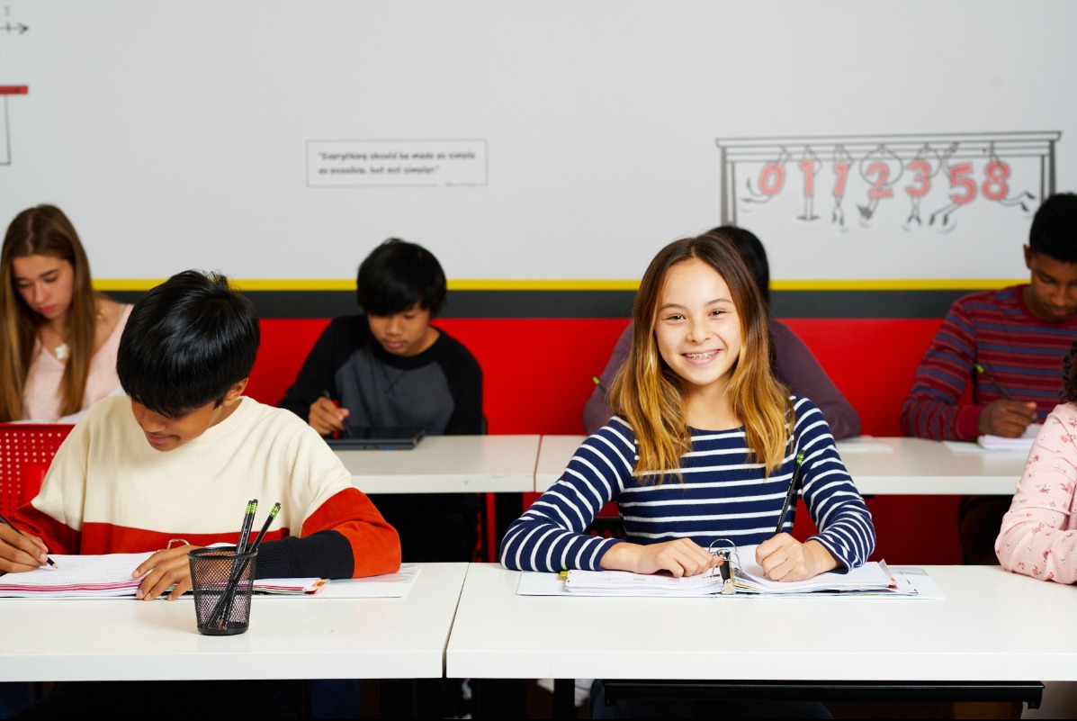 Student learning math at Mathnasium