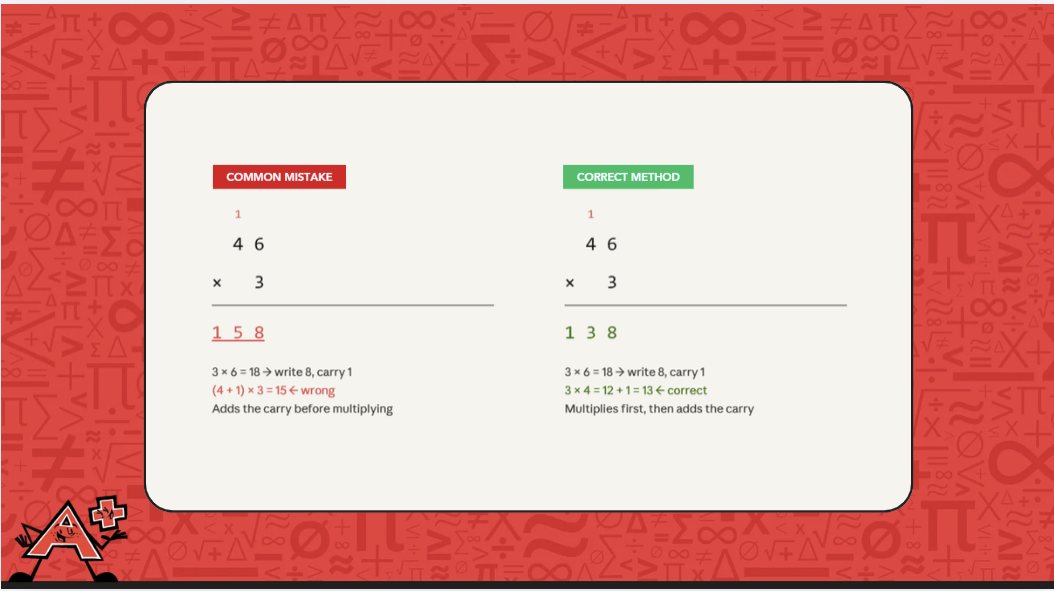 Multi-digit multiplication common mistake 1.