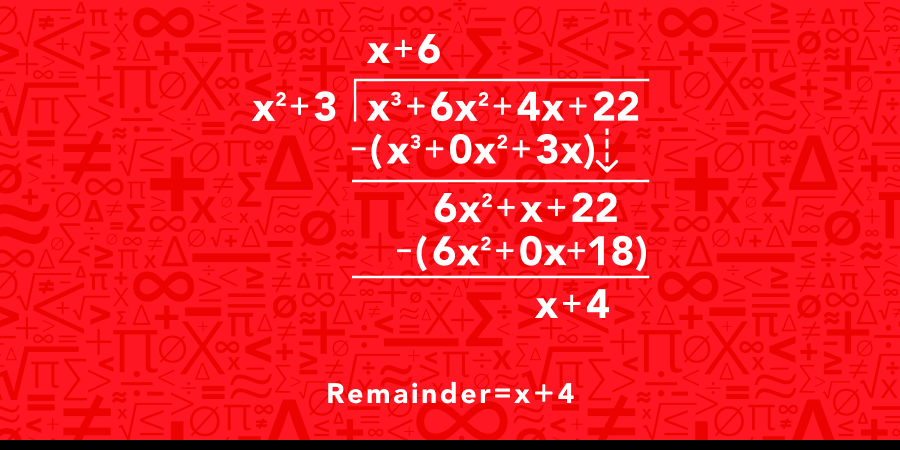 Long division of polynomials solved example 4