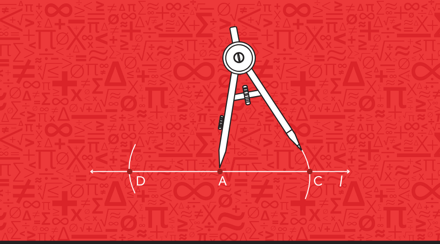Using a compass to draw perpendicular lines