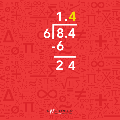 Decimal Long Division With a Whole Number, Step 7.
