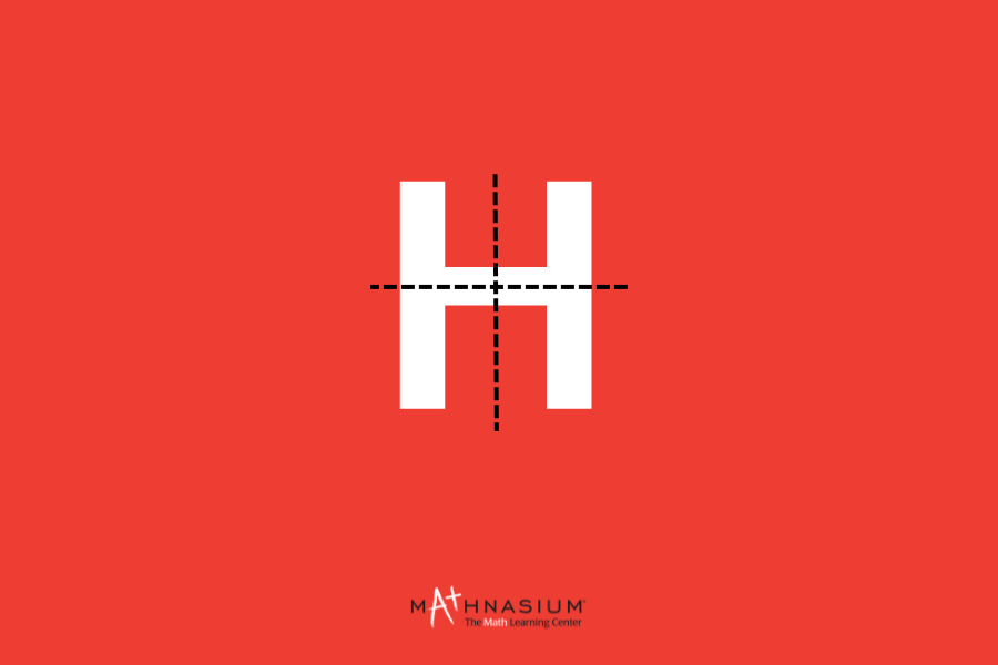 Symmetrical letter H with two lines of symmetry
