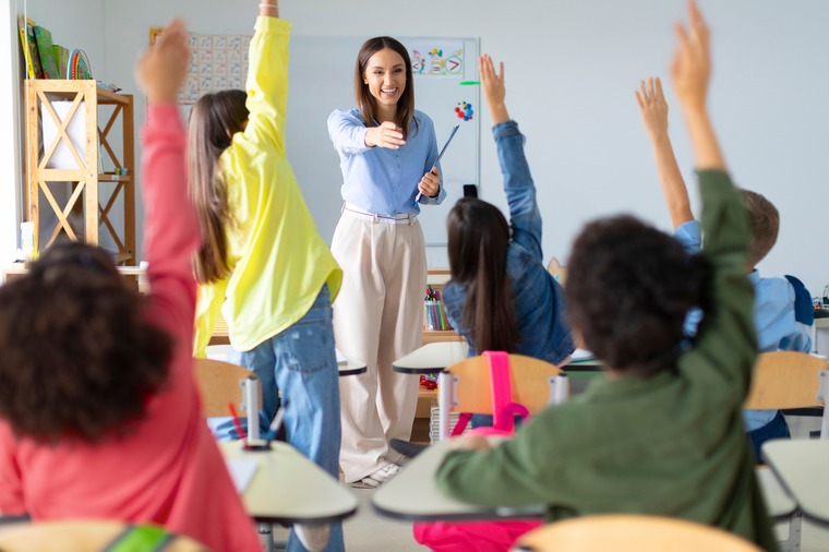 A math tutor providing face-to-face instruction in a small and engaged group environment