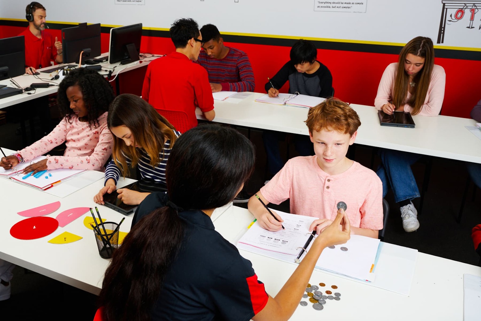 Math tutor teaching a student at Mathnasium