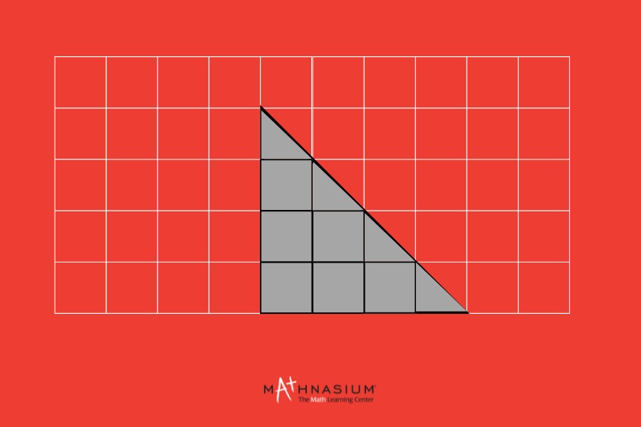 Area of a triangle illustrated on a grid.