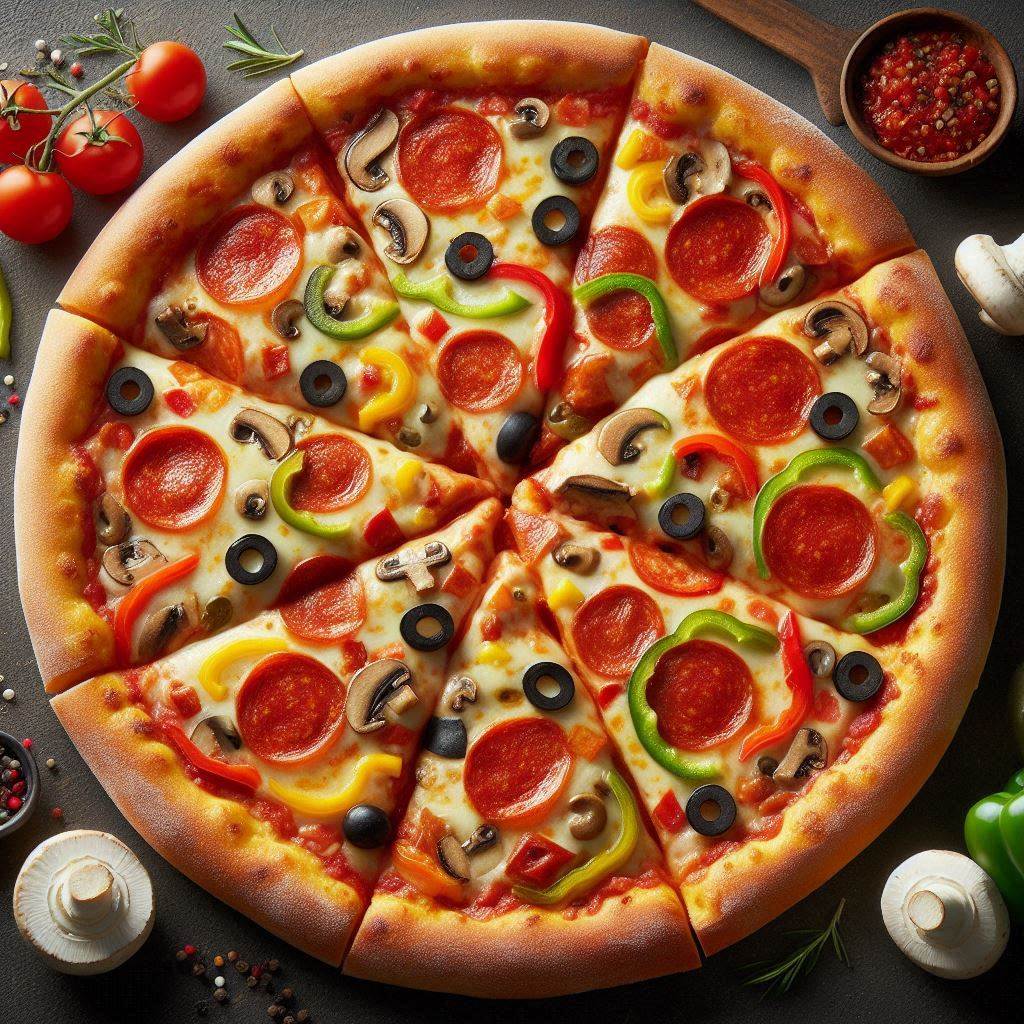 Ai Image of a pizza