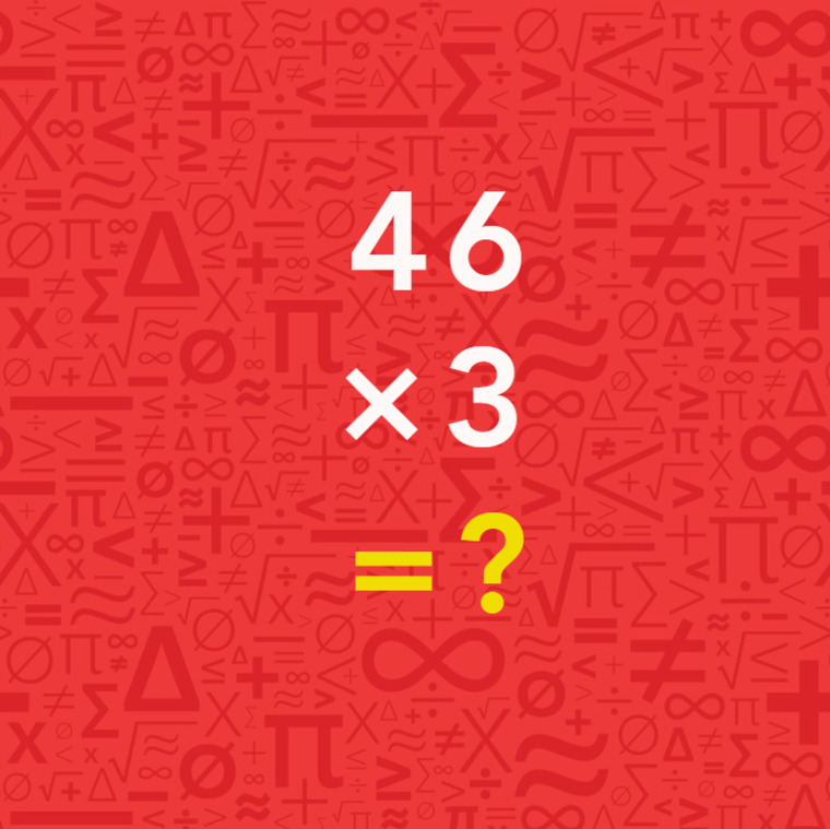 Red background featuring various numbers and symbols scattered across the surface.