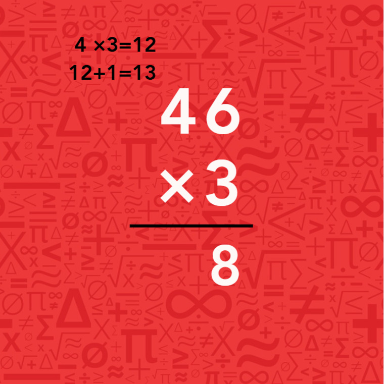 Red background featuring various numbers and symbols scattered across the surface.
