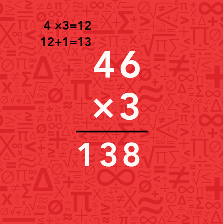 Red background featuring various numbers and symbols scattered across the surface.