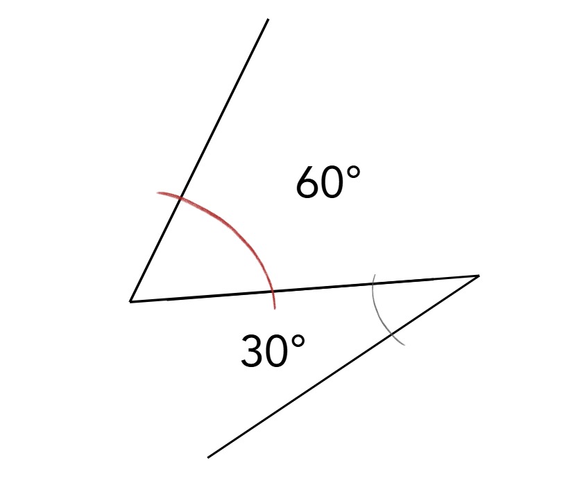 Illustration for a practice question on complementary angles.