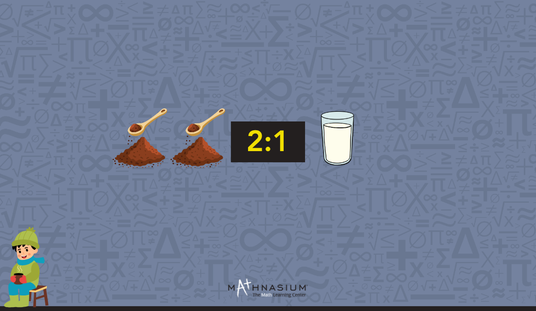 A glass of milk and a spoon, highlighting the cocoa powder measurement for a recipe.