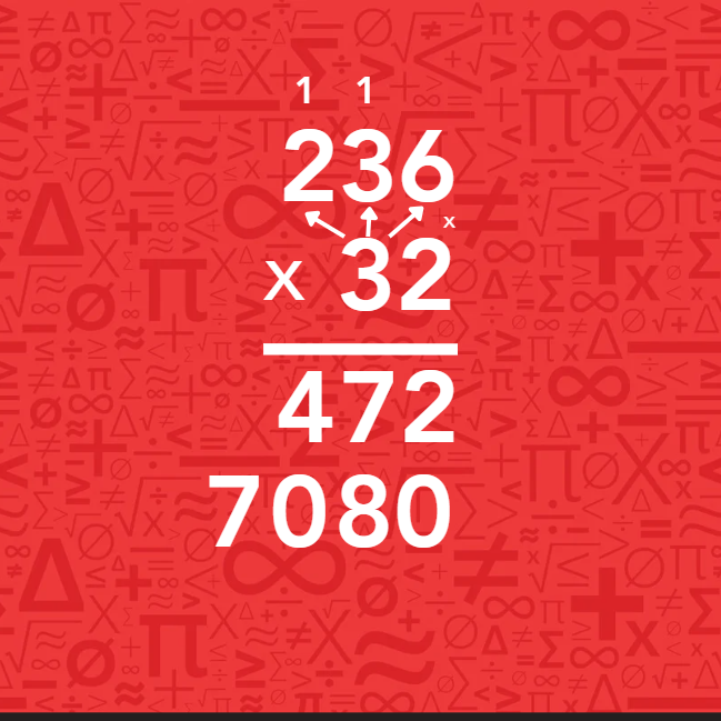 Math equation displayed on a red background, featuring various mathematical symbols and operations.
