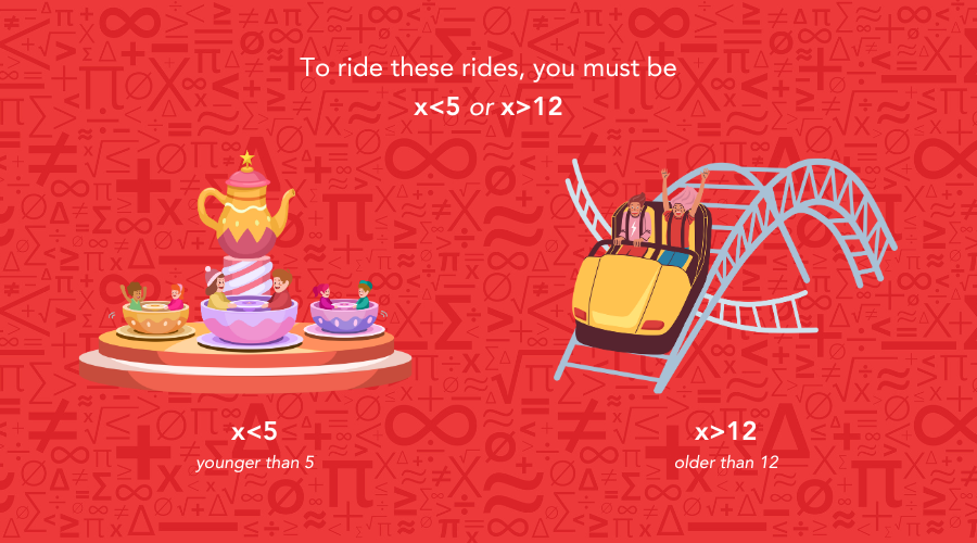 An illustration showing two rollercoaster rides 