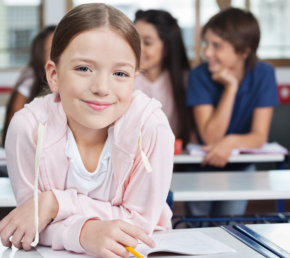 Teresa, happy to have solved a math problem.