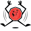 Animated nonagon jumping.