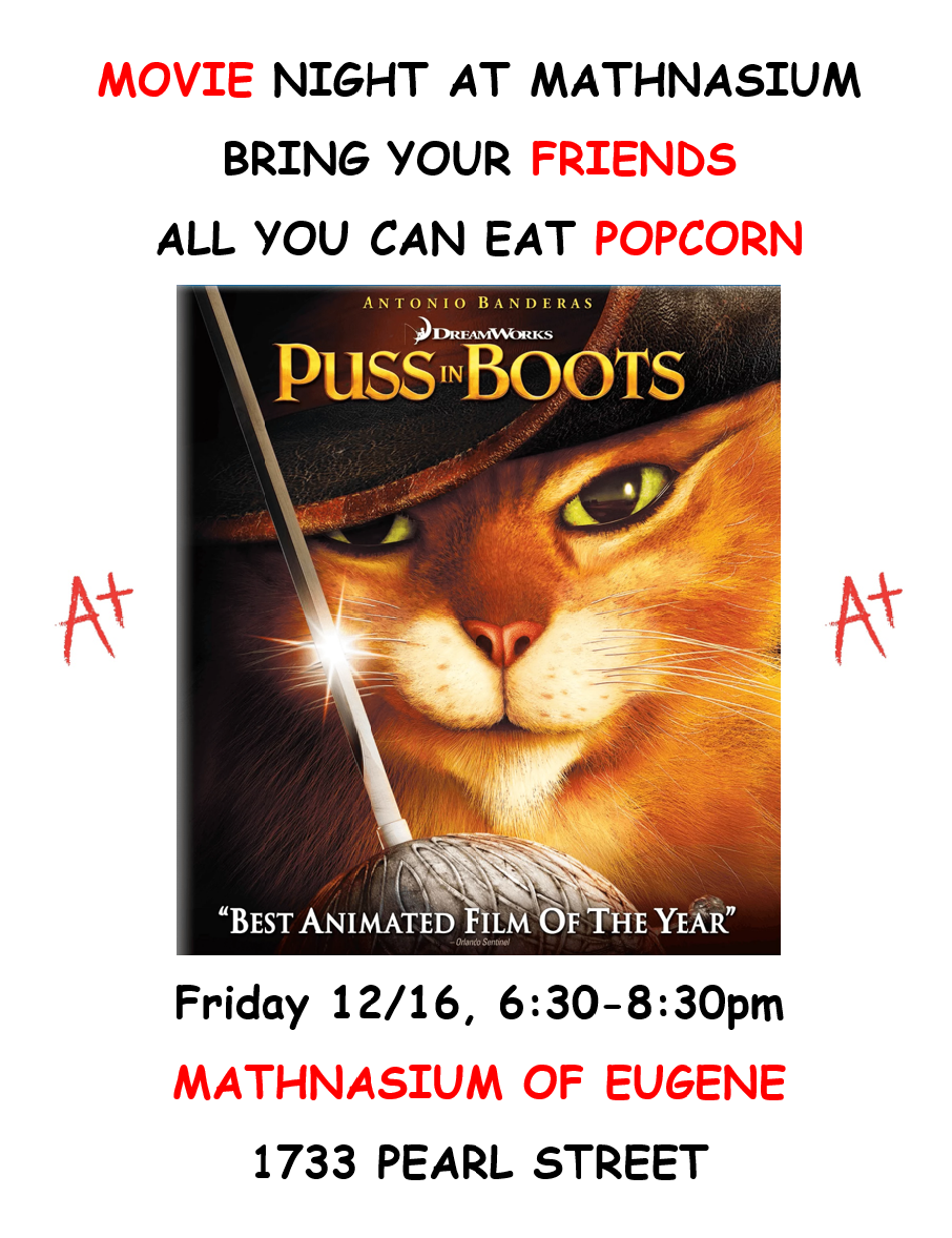 Movie Night: PUSS IN BOOTS (12/16/22)