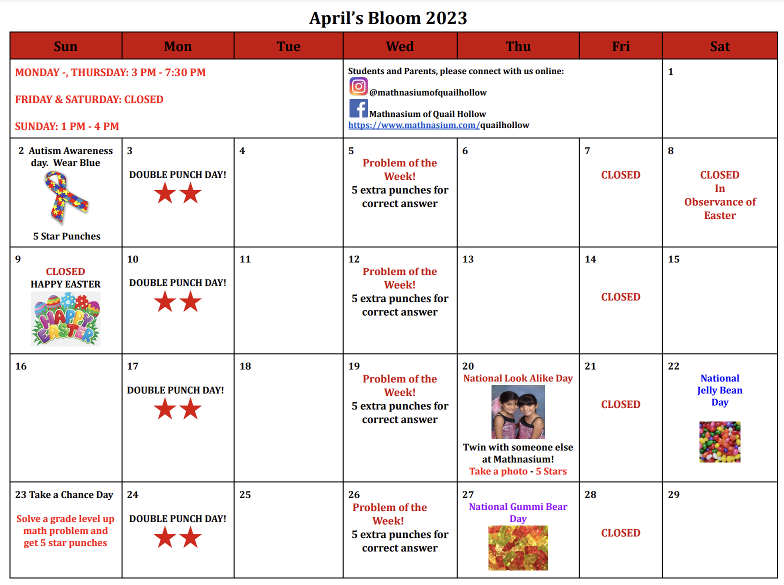 April Calendar Fun!