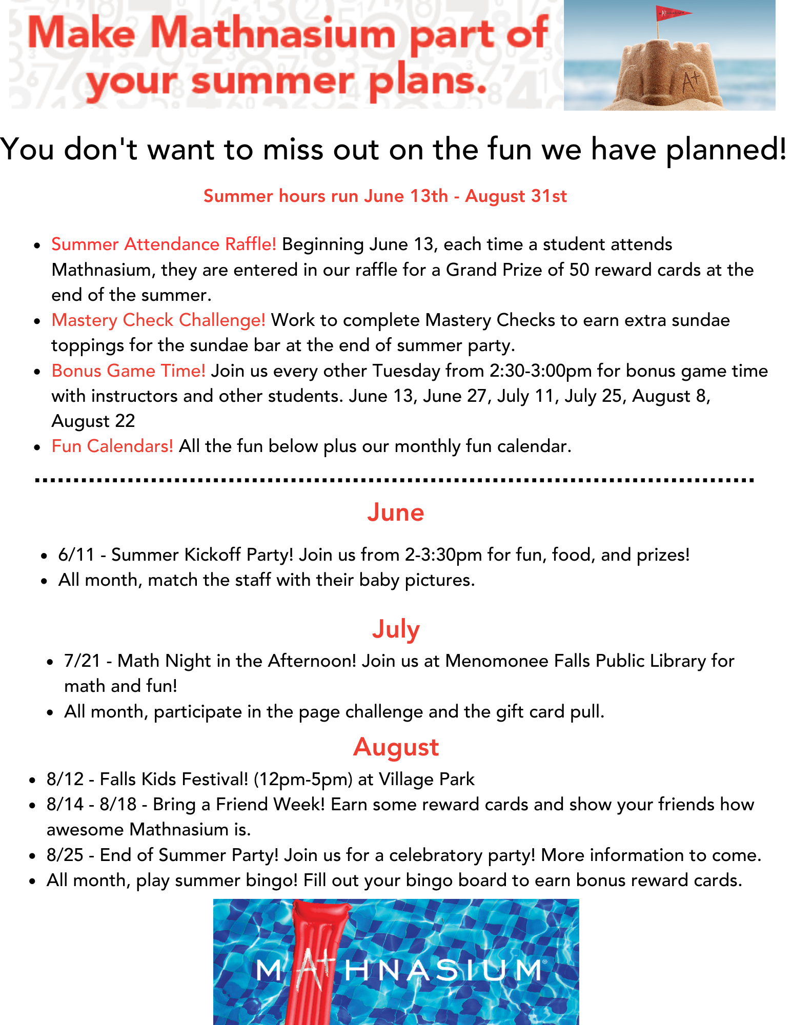 Community events with Menomonee Falls Mathnasium
