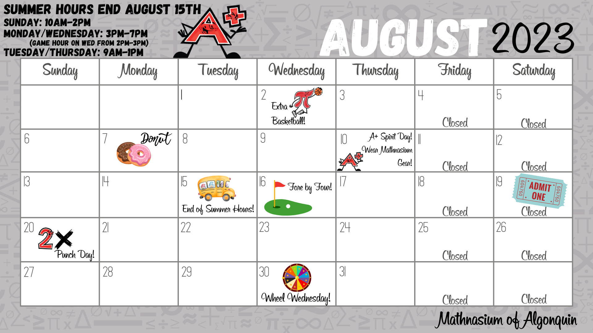 August's Fun Calendar!
