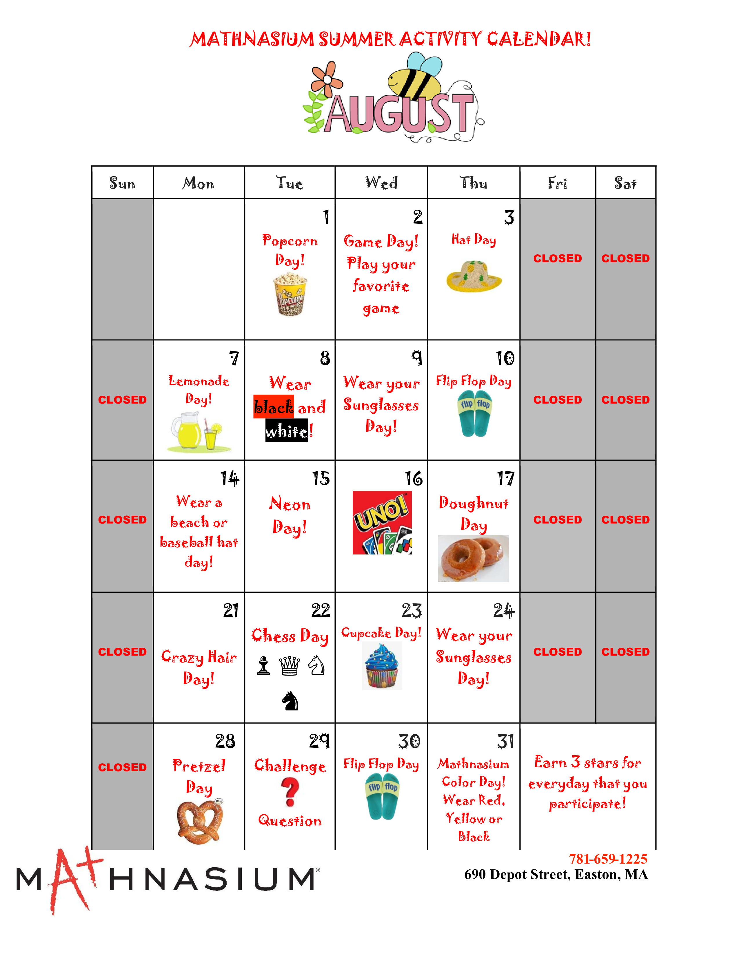 August Activities Calendar!
