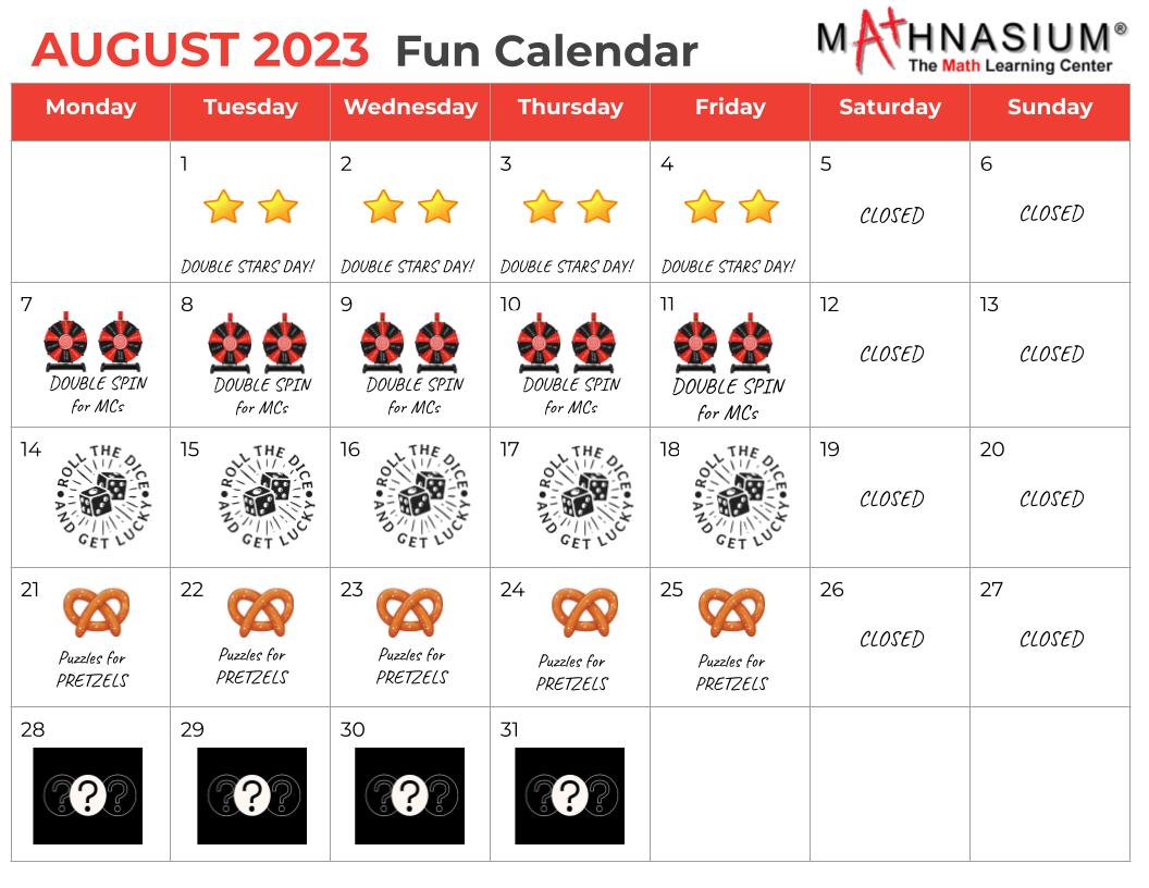 August 2023 Fun Calendar