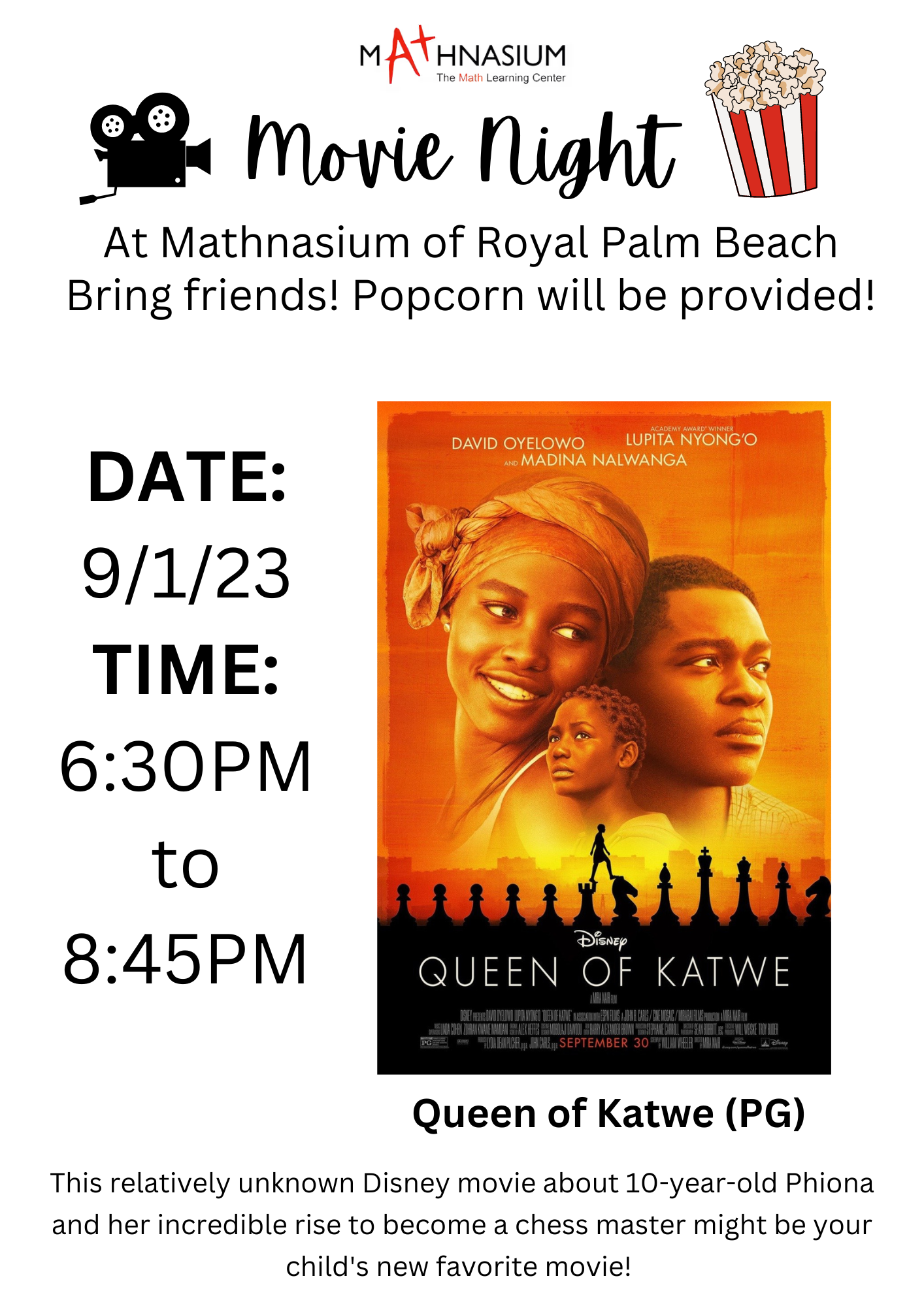 Math Movie Night -  Queen of Katwe