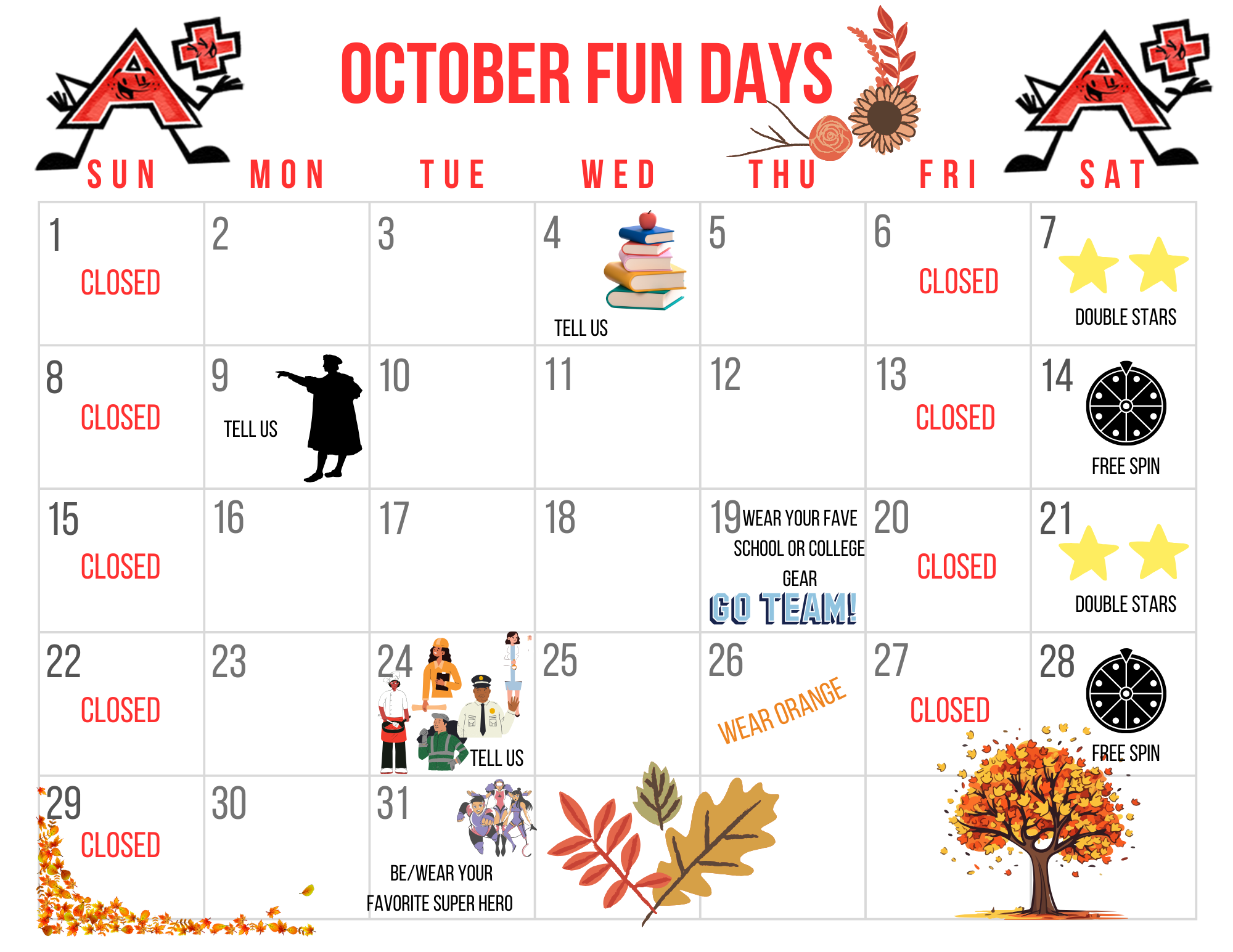October 2023 Fun Days At Mathnasium