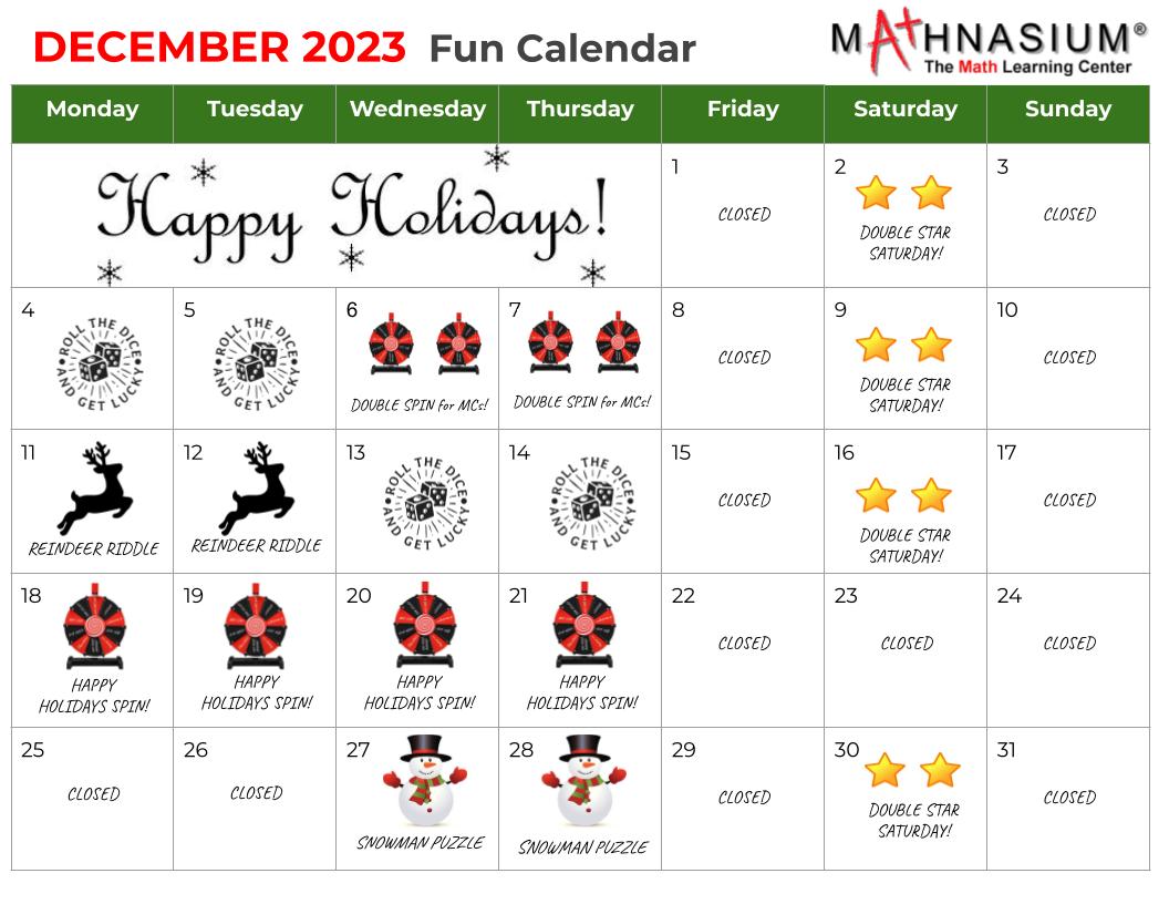 December 2023 Fun Calendar