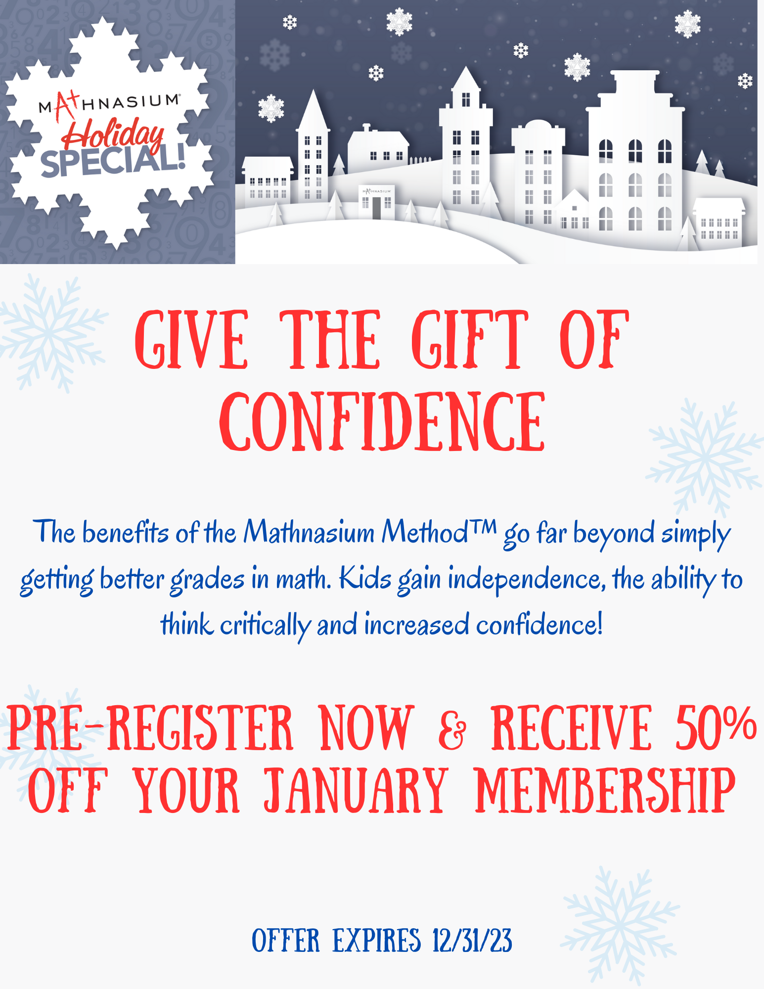Mathnasium Holiday Savings!