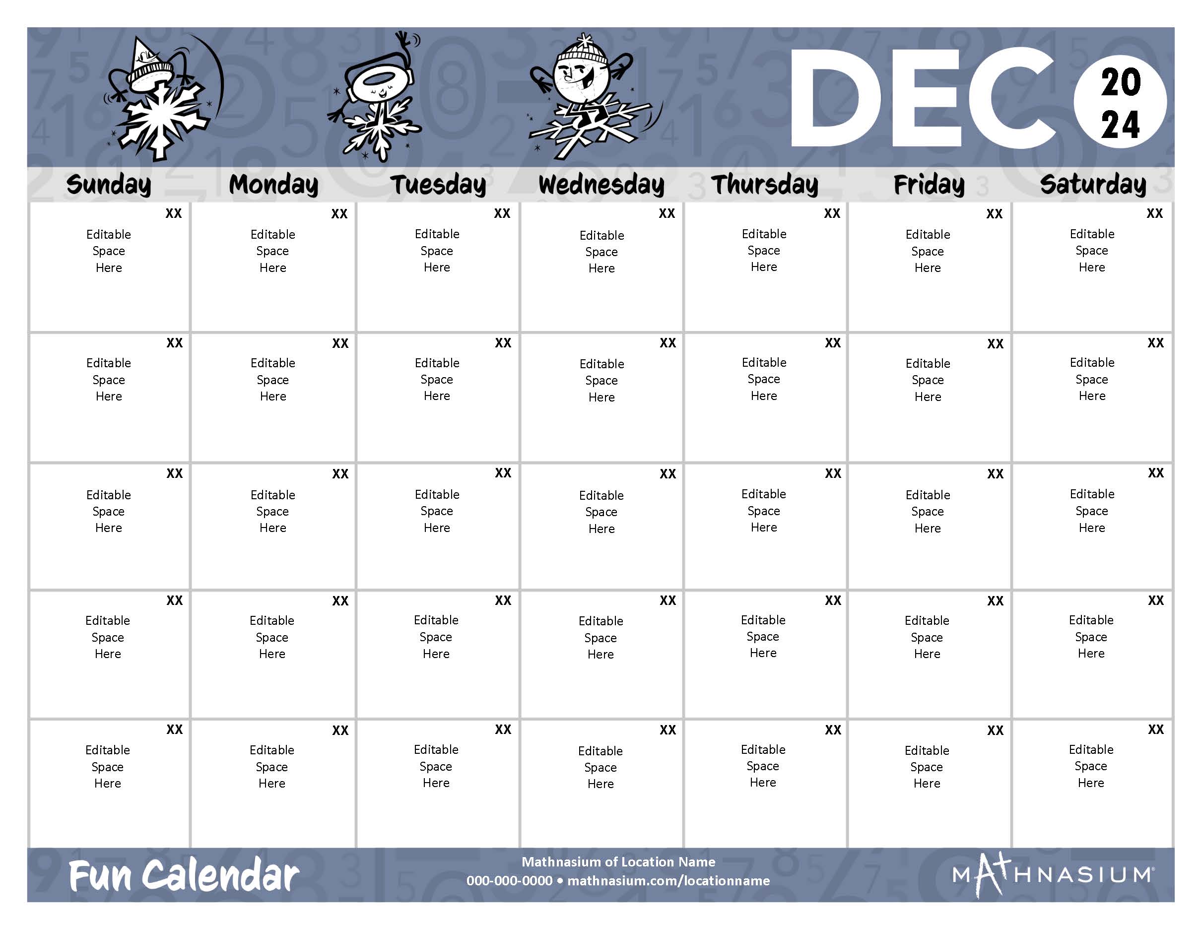 January Fun Calendar