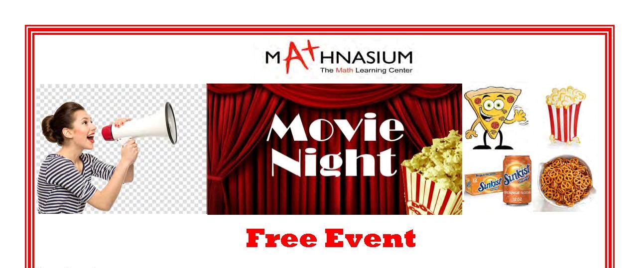 Monthly Movie Nights with Games, Pizza, and prizes - A Free Event for kids ages 6 to 12!