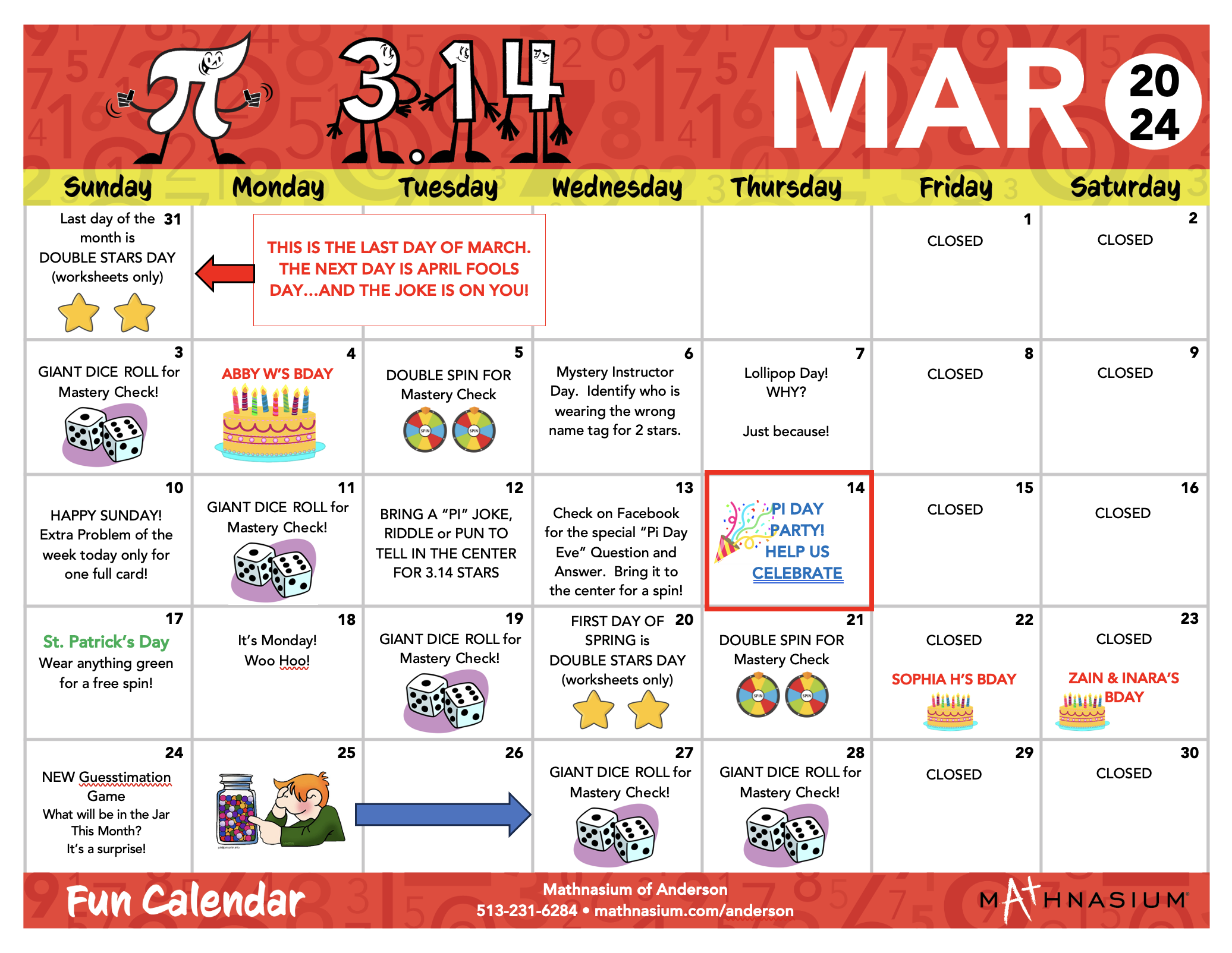 March 2024 Fun Calendar