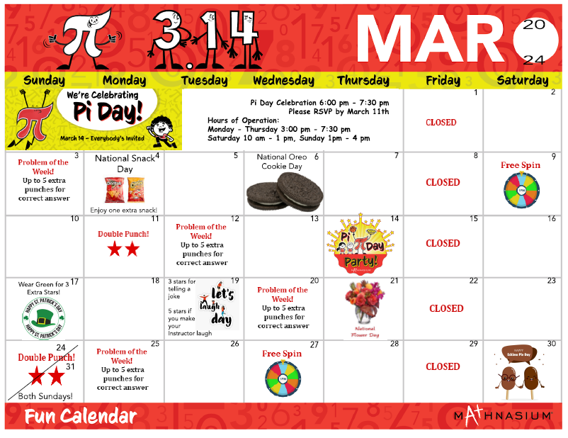 March Fun Day Calendar!