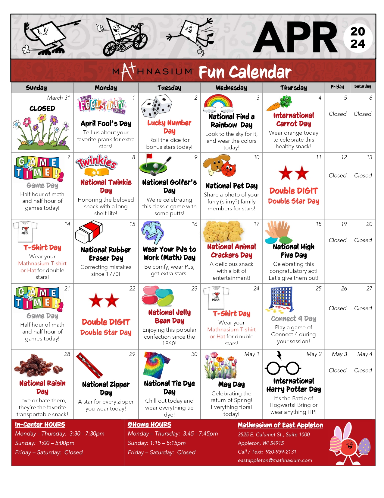 Monthly Fun Calendar - APRIL