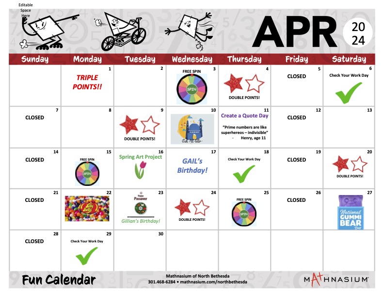 April Fun Calendar