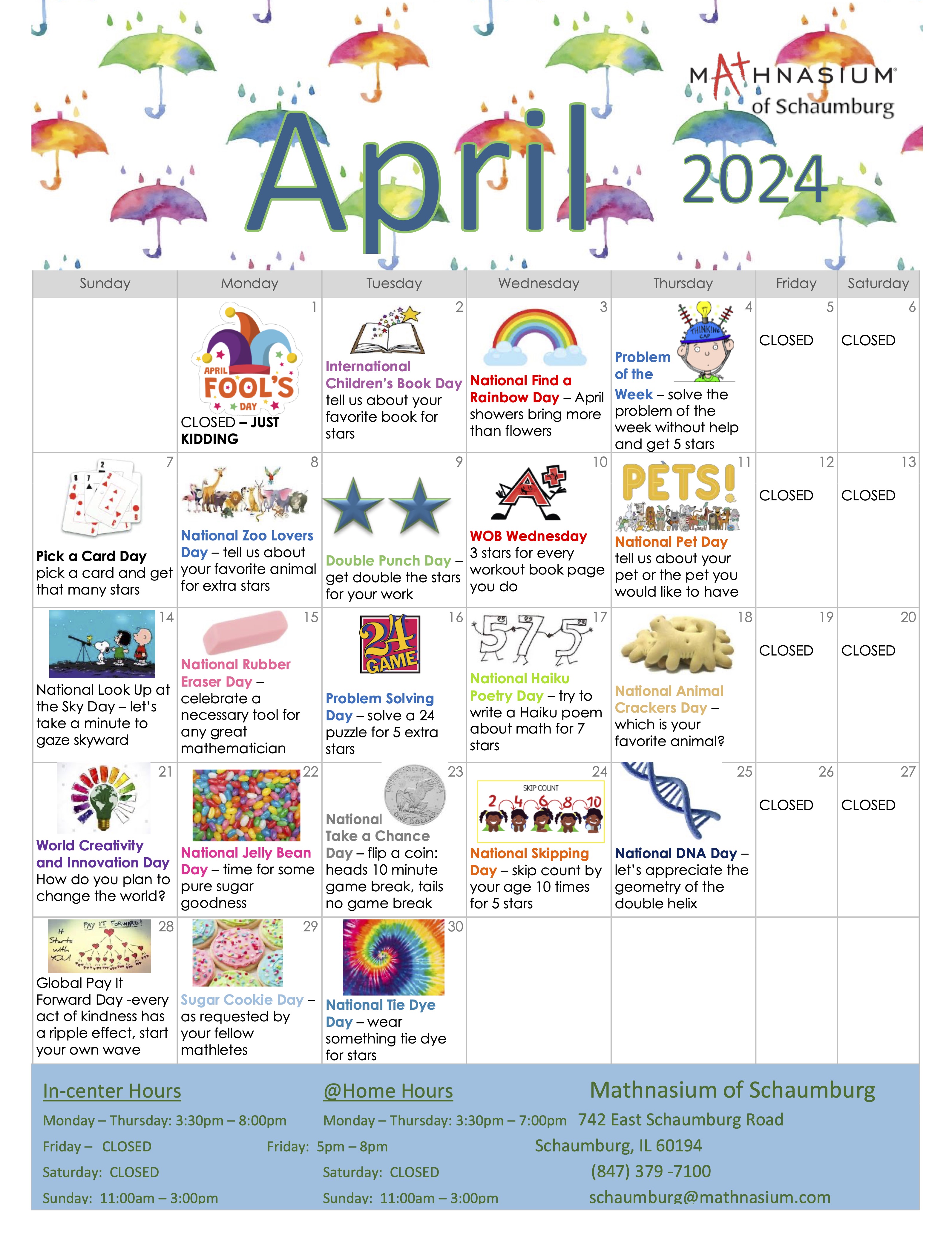 April Fun Calendar