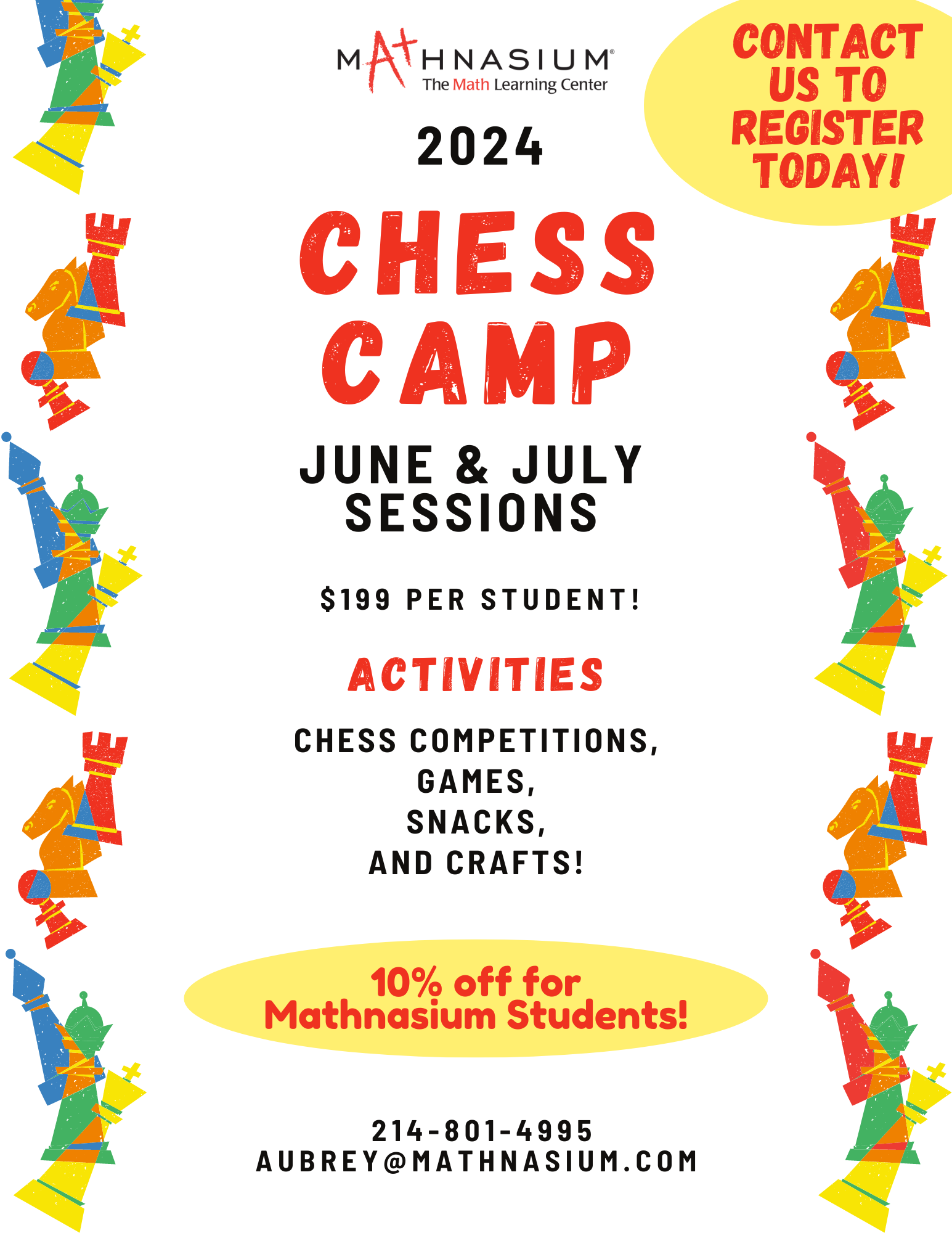 2024 SUMMER CHESS CAMPS