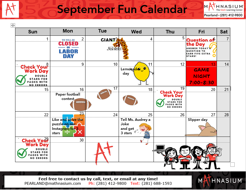 September Fun Calendar !