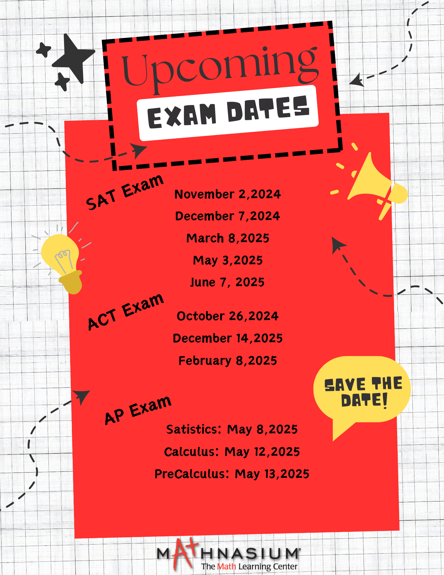 Exam Dates for the School Year