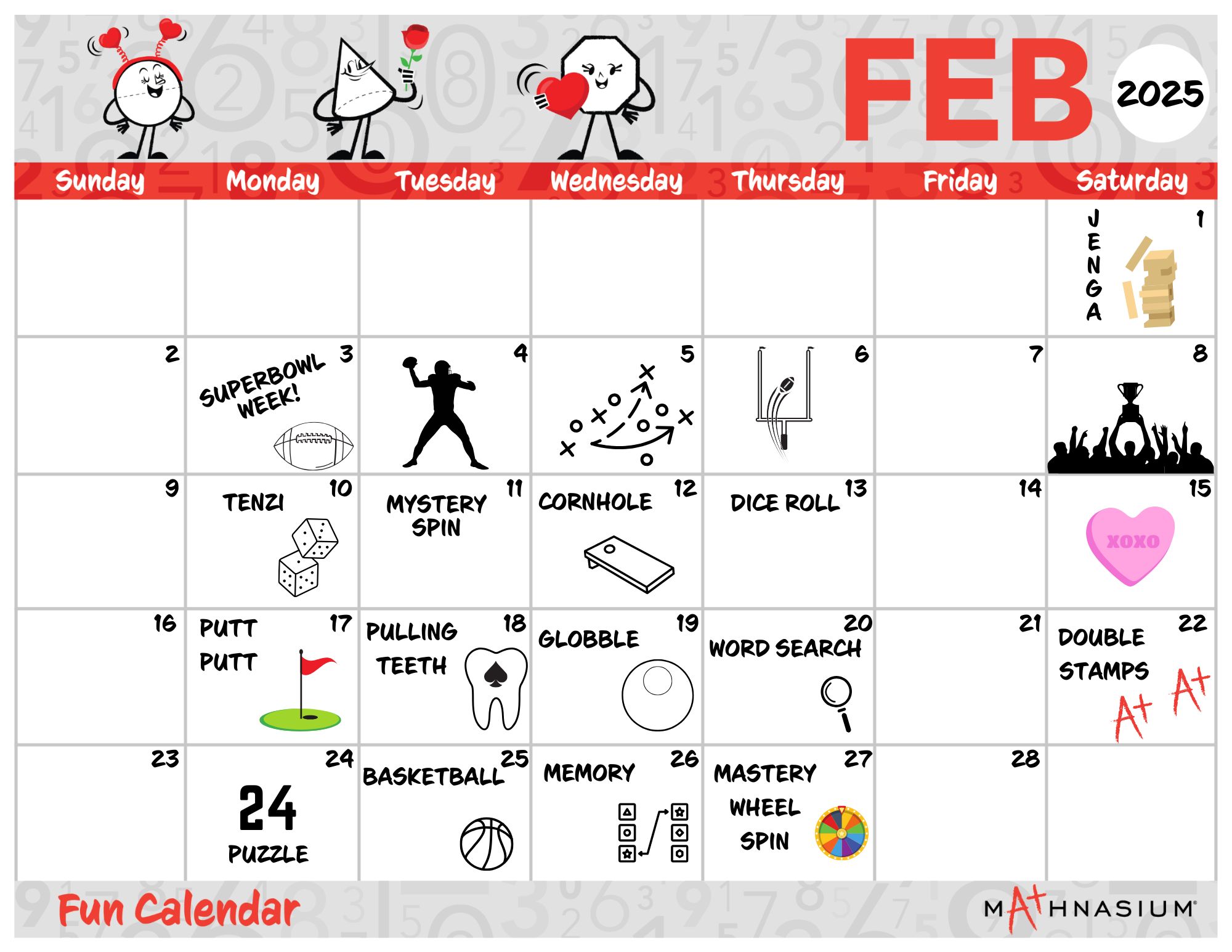 February Fun Day Calendar
