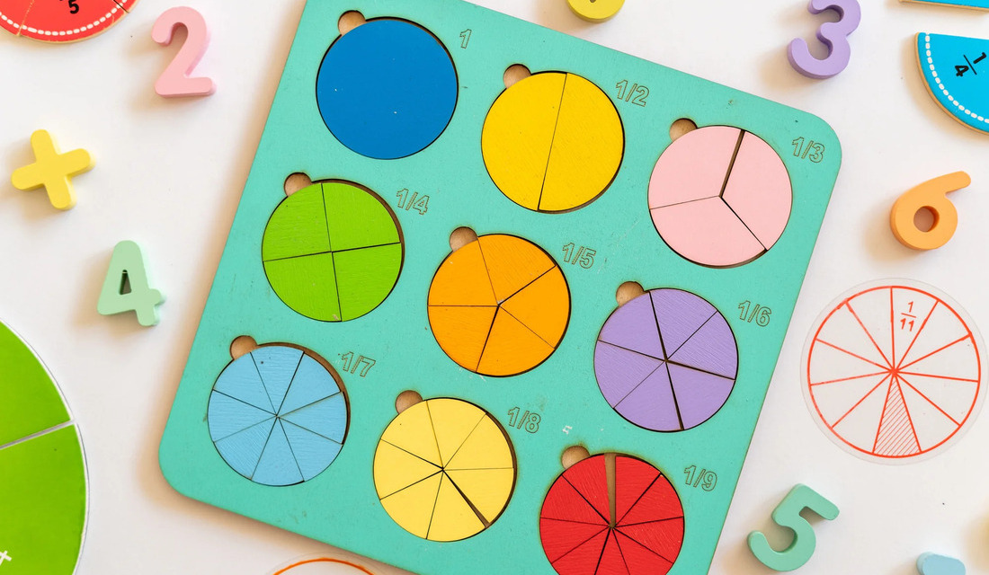 A vibrant puzzle board featuring various colorful shapes arranged in a playful design.