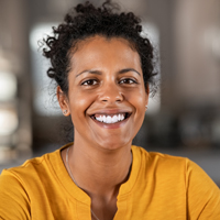middle-aged woman smiling
