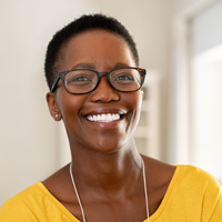 Middle-aged woman smiling