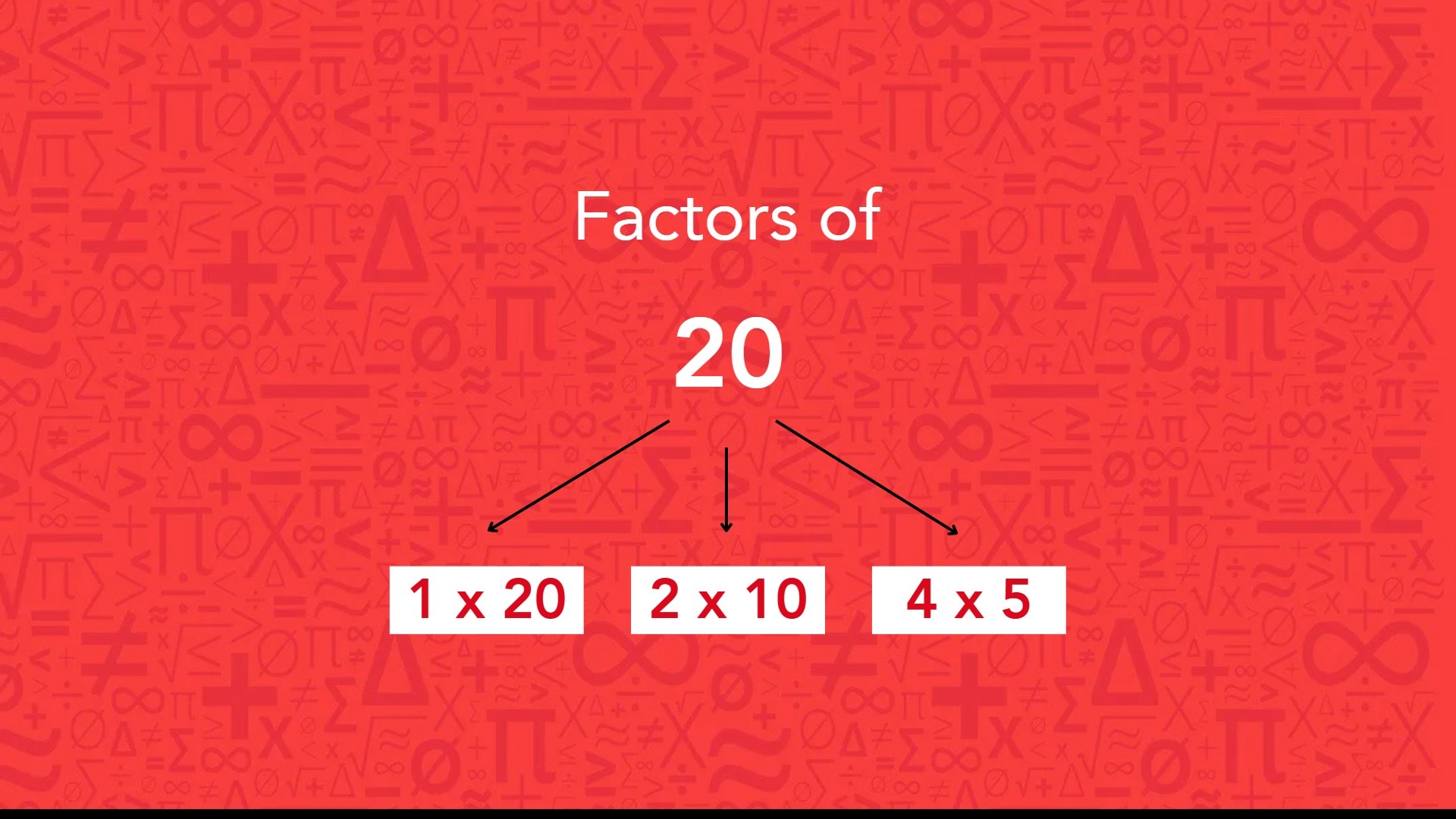 Factors of number twenty.