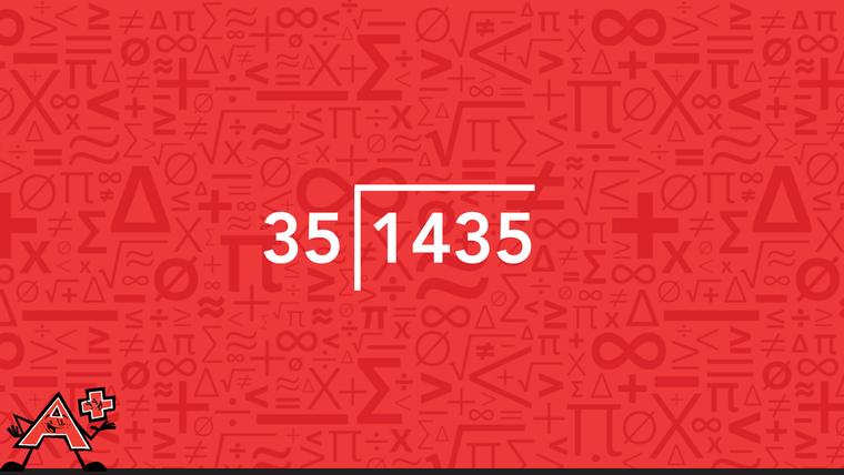 Step 1 long Division with two-digit divisors for example 1435 by 35