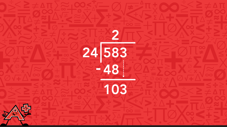 Step 4 long Division with two-digit divisors for example 583 by 24
