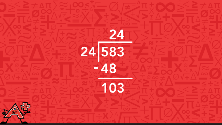 Step 5 long Division with two-digit divisors for example 583 by 24
